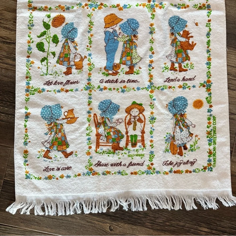 Vintage cannon HOLLY HOBBIE kids bath towel made in USA American greetings